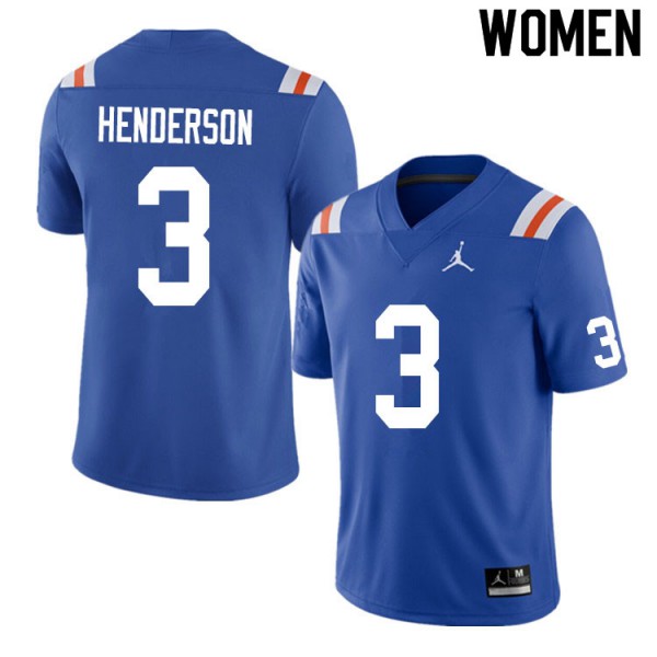 Women #3 Xzavier Henderson Florida Gators College Football Jerseys Throwback